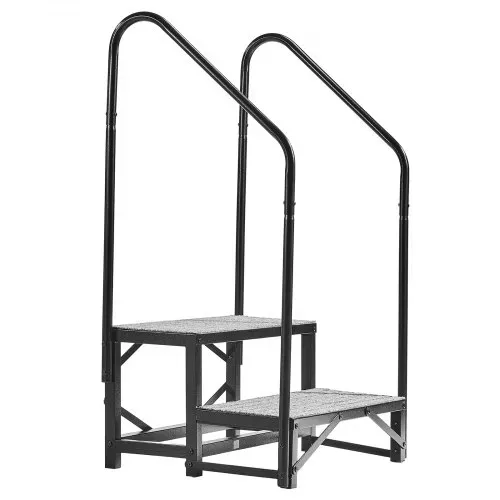 VEVOR Wohnmobiltreppe mit 2 Handläufen (2 Stufen), Standtreppe mit 300 kg Tragkraft, Außentreppe mit Rutschfester Matte für Senioren/Haustiere, Trittstufe für Camper, Mobilheim, Veranda, Pool und Spa – Bild 10