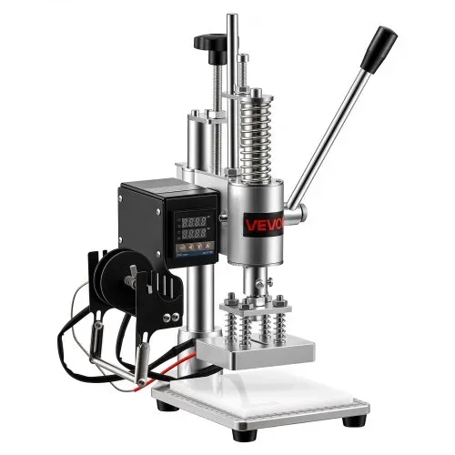 VEVOR Beheizte Lederstanzmaschine 10x10 cm Lederdruckmaschine 160 kg Druck, zum Heißprägen & Stanzen 40 mm Hub Spannfutterfixierung mit Temperaturregler 26 Kupferbuchstabenstempel 50 Heißprägefolien – Bild 9