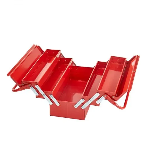 VEVOR Werkzeugkasten 457,2x200x215mm, 3-stöckig, 5-Fach, Werkzeugkiste mit Griff und Schlossloch, pulverbeschichteter Stahl, Werkzeugkoffer für Haushalt, Fabrik, Lager, Reparaturwerkstatt, rot – Bild 10