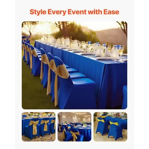 VEVOR Stuhlhussen Stuhlbezug Stretch 50 Stk. waschbarer & abnehmbarer Stuhlüberzug aus Polyester-Spandex für Hochzeitsfeiern Esszimmerbankette, passend für Klappstühle (45 x 46 x 77 cm) Blau VEVOR Stuhlhussen Stuhlbezug Stretch 50 Stk. waschbarer & abnehmbarer Stuhlüberzug aus Polyester-Spandex für Hochzeitsfeiern Esszimmerbankette, passend für Klappstühle (45 x 46 x 77 cm) Blau