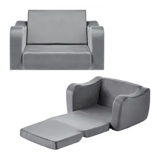 VEVOR Kindersofa Kindersessel aus 28D-Schwamm & kurzem Flor mit Armlehnen, waschbares Kindersofa, Kindercouch umwandelbares Schlafsofa Kleinkindersofa (M) für Spielzimmer Schlafzimmer Wohnzimmer Grau VEVOR Kindersofa Kindersessel aus 28D-Schwamm & kurzem Flor mit Armlehnen, waschbares Kindersofa, Kindercouch umwandelbares Schlafsofa Kleinkindersofa (M) für Spielzimmer Schlafzimmer Wohnzimmer Grau