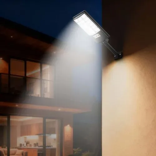 VEVOR Solar-Straßenlaterne 50000 LM, Straßenlampe 500 W, Solarleuchte mit Dämmerungssensor, LED-Flutlicht mit Bewegungsmelder, IP65 wasserdichte Außenbeleuchtung für Einfahrt & Hof, 4er-Pack – Bild 7