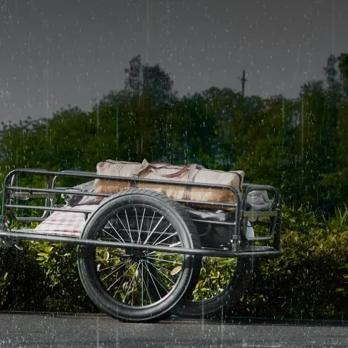 VEVOR Fahrradanhänger, 125 kg Tragkraft, Transportanhänger, faltbar und verstaubar, Schnellverschluss mit Universalkupplung, 50,8 cm Räder, passend für die meisten Fahrradräder, Rahmen aus Karbonstahl – Bild 7
