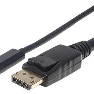 Manhattan USB-C auf DisplayPort-Adapterkabel, Konvertiert das Alternate-Mode-Signal in ein DisplayPort 4K-Ausgangssignal, 1 m, schwarz Manhattan USB-C auf DisplayPort-Adapterkabel, Konvertiert das Alternate-Mode-Signal in ein DisplayPort 4K-Ausgangssignal, 1 m, schwarz