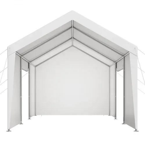 VEVOR Carport, 3,65x6,09x3,02 m Autoüberdachung, Zeltgarage mit abnehmbaren Seitenwänden & Tür, Autounterstand, UV-beständig und wasserabweisend, Ganzjahresschutz für Auto und Boot, weiß – Bild 9