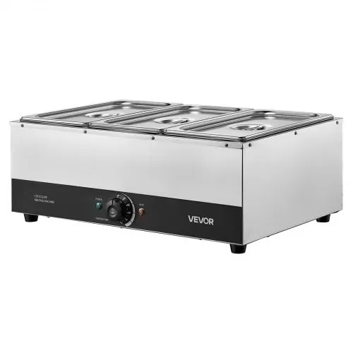 VEVOR Schokoladenschmelzmaschine 3 Abnehmbare Behälter Edelstahl 1,2 kW, für Bäckereien, Konditoreien und Restaurants, mit Temperaturregelung 30–85 ℃, Trockenlaufschutz, Schokoladentempiermaschine – Bild 9