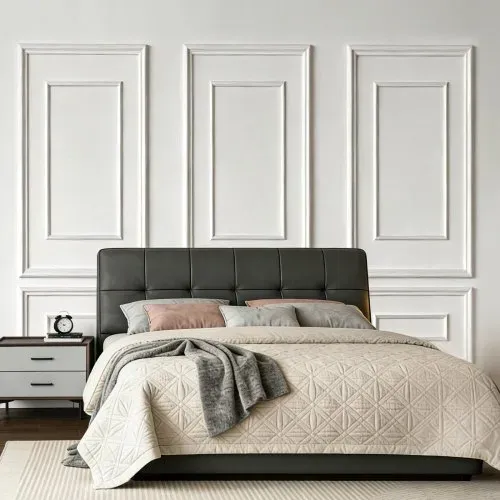 VEVOR Wandform-Set, 3er-Set, 45,97x78,99cm & 78,99x138,18cm Stuckleiste mit zweifach gerilltem, breitem & schmalem Profil, lackierbares Polystyrol, Zierleiste für Wohnzimmer & Schlafzimmer, Weiß – Bild 7