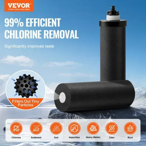 VEVOR Schwerkraft Wasserfiltersystem Edelstahl Arbeitsplattensystem 4,4 + 5,5 L Wasserfiltrationssystem, reduziert Blei und bis zu 99 % Chlor, mit 2 Kohlefiltern & Zapfhahn, Camping Wohnmobil Zuhause VEVOR Schwerkraft Wasserfiltersystem Edelstahl Arbeitsplattensystem 4,4 + 5,5 L Wasserfiltrationssystem, reduziert Blei und bis zu 99 % Chlor, mit 2 Kohlefiltern & Zapfhahn, Camping Wohnmobil Zuhause