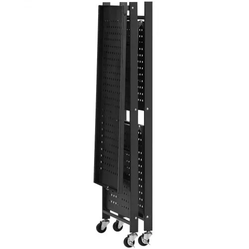 VEVOR 3 Etagen, Klappbare Regale mit Rädern, 33x71x91 cm, Faltbares Schwerlastregal, montagefreies Standregal, Haushaltsregal, Küchenregal, Metallregal für Garage, Küche, Keller, schwarz – Bild 10