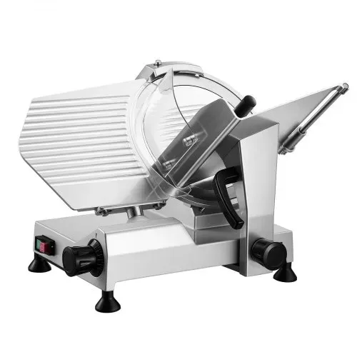 VEVOR Allesschneider Elektrisch 400 W, Fleischschneider, Abnehmbare 30 cm Kohlenstoffstahl-Klinge & Auffangschale, 0–15 mm Einstellbare Schnittstärke, für gefrorenes Fleisch, Schinken, Baguette – Bild 10