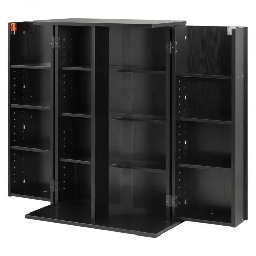 VEVOR DVD-Schrank mit 16 Fächern, Medienaufbewahrungsschrank Standschrank 610 x 368 x 846 mm, Platzsparendes CD-Schrank für CDs DVDs Bücher Spiele-Discs, Wohnzimmer Homeoffice Aufnahmestudio, Schwarz – Bild 8