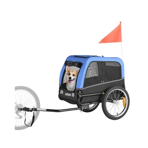 VEVOR Hundeanhänger, unterstützt bis zu 30 kg , Fahrradanhänger für kleine & mittelgroße Hunde, klappbarer Rahmen mit Schnellspannrad, universelle Fahrradkupplung, Reflektor, Flagge, interne Leine VEVOR Hundeanhänger, unterstützt bis zu 30 kg , Fahrradanhänger für kleine & mittelgroße Hunde, klappbarer Rahmen mit Schnellspannrad, universelle Fahrradkupplung, Reflektor, Flagge, interne Leine