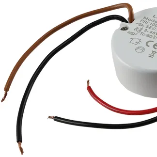 LED-Trafo KS-12R 12W, 3-45V= rund Ein 220-240V, Aus 350mA Konstantstrom LED-Trafo KS-12R 12W, 3-45V= rund Ein 220-240V, Aus 350mA Konstantstrom