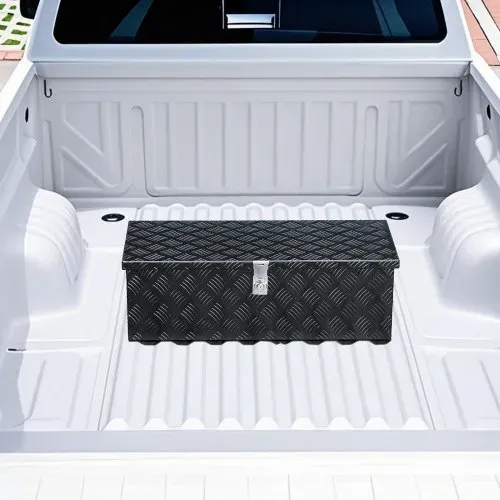 VEVOR Werkzeugkasten aus Aluminium für die Ladefläche mit seitlichem Griff und Schlossschlüsseln, Aufbewahrungs-Werkzeugkiste für Anhänger Pickup Wohnmobil (762 x 330,2 x 243,84 mm) Schwarz – Bild 7