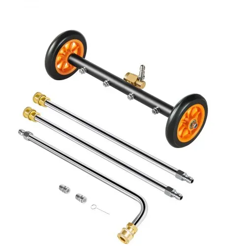 VEVOR 415 mm Hochdruckreiniger-Unterbodenreiniger, Edelstahl-Oberflächenreiniger, 4000 Max PSI, Winkeleinstellungsgetriebe, 4 Sprühdüsen, 2 verlängerte Stäbe für Auffahrt, Terrasse, Deck – Bild 8