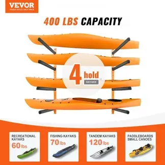 VEVOR Kayak Wandalterung Kajak Aufhänger 1168 x 850 x 45 mm, Kajakständer 4 Kajaks 797,5 ± 10 mm Stützarmlänge, 181,6 kg Tragfähigkeit Kajak Aufbewahrungsregal Robuste Kajak-Aufbewahrungshaken VEVOR Kayak Wandalterung Kajak Aufhänger 1168 x 850 x 45 mm, Kajakständer 4 Kajaks 797,5 ± 10 mm Stützarmlänge, 181,6 kg Tragfähigkeit Kajak Aufbewahrungsregal Robuste Kajak-Aufbewahrungshaken