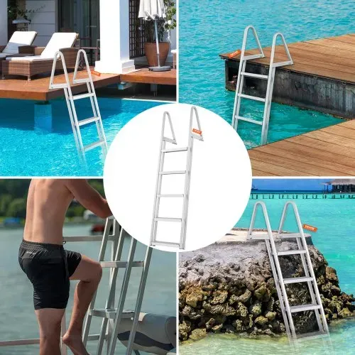 VEVOR Badeleiter Bootsleiter abnehmbar 5 Stufen 159kg Traglast 610x455x1825mm – Bild 5