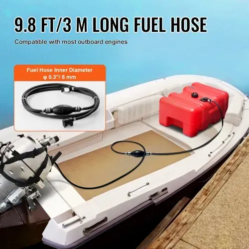 VEVOR Marine-Kraftstofftank, 55 L, tragbarer Bootstank mit Außenbordmotor, Kunststoff-Außenbord-Kraftstofftank für Marineboote mit Schlauch, leicht zu tragen für Yacht, Fischerboot, Deckboot, rot – Bild 2