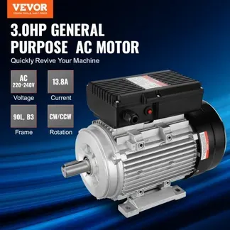 VEVOR 2,2 kW Elektromotor 2800 U/min, Wechselstrom 220–240 V, 13,8 A, 90 l, B3-Rahmen, Luftkompressormotor einphasig, 24 mm Keilwelle, Rechts-/Linkslauf für landwirtschaftliche Maschinen und allgemeine Geräte VEVOR 2,2 kW Elektromotor 2800 U/min, Wechselstrom 220–240 V, 13,8 A, 90 l, B3-Rahmen, Luftkompressormotor einphasig, 24 mm Keilwelle, Rechts-/Linkslauf für landwirtschaftliche Maschinen und allgemeine Geräte