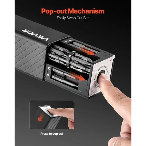VEVOR elektrischer Präzisionsschraubendreher (52 magnetische Bits) Mini-Elektroschraubendreher mit magnetischer Aufbewahrungsbox & LED-Licht & Typ-C-Ladefunktion, für Reparatur von Handy Laptop – Bild 5