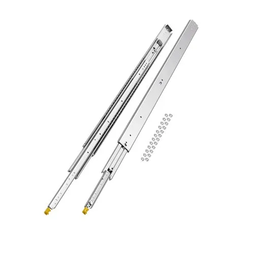 VEVOR Schubladenführung mit Vollauszug, 1321 mm, abschließbare Teleskopschienen, 1 Paar, Tragkraft 226,8 kg, seitlich montierte Gleitschiene mit Kugellager und Verriegelung VEVOR Schubladenführung mit Vollauszug, 1321 mm, abschließbare Teleskopschienen, 1 Paar, Tragkraft 226,8 kg, seitlich montierte Gleitschiene mit Kugellager und Verriegelung