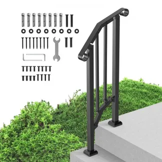 VEVOR Handläufe für Außentreppen, 1–2-stufiges Treppenhandlauf-Set, Übergangsgeländer aus Karbonstahl mit Montagesatz, Treppengeländer für Senioren, Betonstufen & Veranda & Deck, schwarzer Retro-Bogen VEVOR Handläufe für Außentreppen, 1–2-stufiges Treppenhandlauf-Set, Übergangsgeländer aus Karbonstahl mit Montagesatz, Treppengeländer für Senioren, Betonstufen & Veranda & Deck, schwarzer Retro-Bogen