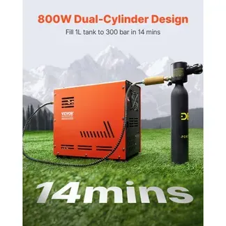 VEVOR PCP-Luftkompressor, 800 W Doppelzylinder-PCP-Luftgewehrkompressor 310 bar/30 MPa mit eingebautem Lüfterkühlsystem, Auto-Stopp | Ölfreier Paintball-Tankkompressor für Luftgewehr, Tauchflasche VEVOR PCP-Luftkompressor, 800 W Doppelzylinder-PCP-Luftgewehrkompressor 310 bar/30 MPa mit eingebautem Lüfterkühlsystem, Auto-Stopp | Ölfreier Paintball-Tankkompressor für Luftgewehr, Tauchflasche