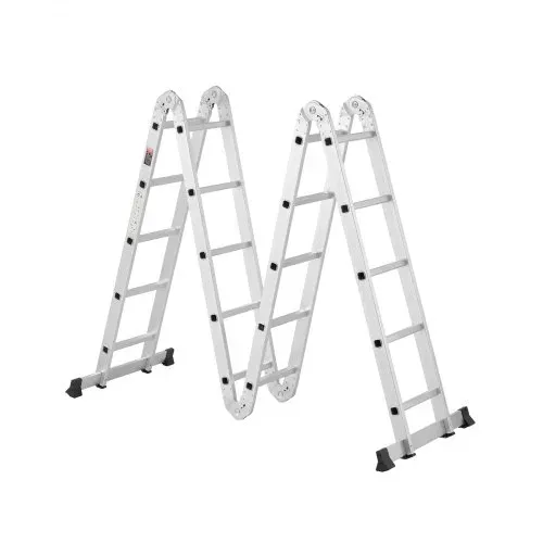 VEVOR Mehrzweckleiter, 7-in-1-Multifunktionsleiter, A-Rahmen, 5-Stufen-Teleskopleiter, Leitergerüst 5750 mm, verstellbare Hochleistungsleiter, 150 kg Tragkraft, für den Außenbereich zu Hause – Bild 9