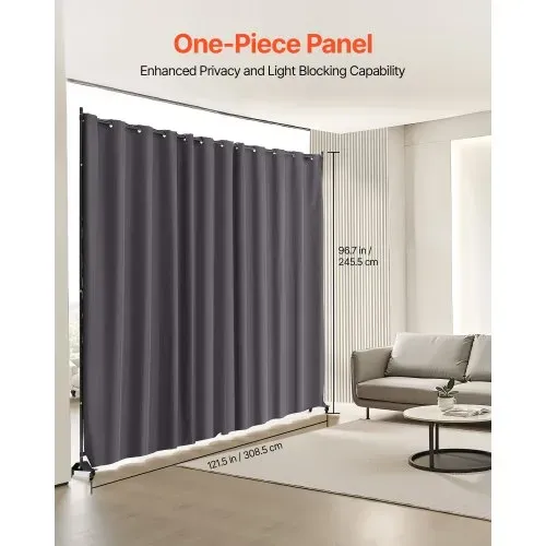 VEVOR Raumteiler Trennwand Paravent Stellwand Einzelpanel, Tragbarer Sichtschutz für Büro Schlafzimmer Esszimmer Arbeitszimmer Balkon, Raumtrenner Rollbar (308,5 x 45 x 245,5 cm), Grau VEVOR Raumteiler Trennwand Paravent Stellwand Einzelpanel, Tragbarer Sichtschutz für Büro Schlafzimmer Esszimmer Arbeitszimmer Balkon, Raumtrenner Rollbar (308,5 x 45 x 245,5 cm), Grau