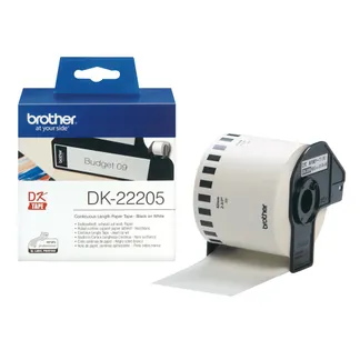 Brother DK-22205 Etiketten erstellendes Band Schwarz auf weiss Brother DK-22205 Etiketten erstellendes Band Schwarz auf weiss