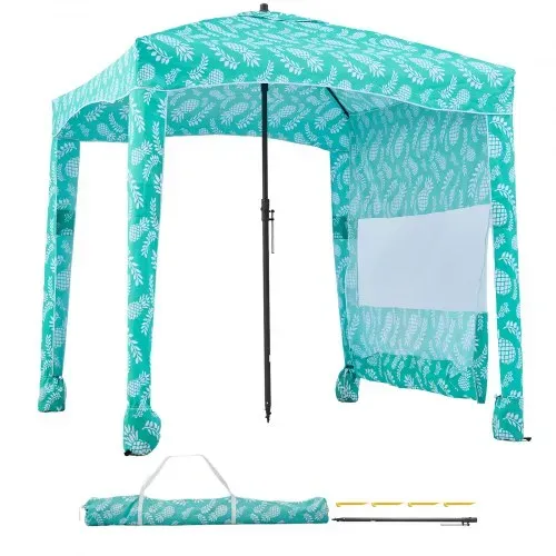VEVOR Strand-Cabana 183 x 183 cm Strandüberdachung mit Seitenwand, UPF 50+ Sonnenschutz, Strandpavillon mit Sandsäcken, tragbarer Sonnenschutz Sonnenschirm für die ganze Familie und Freunde – Bild 8