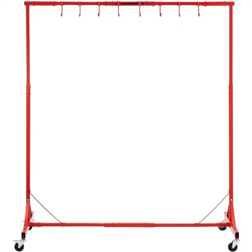 VEVOR Lackierständer, 1,5 - 2,1 m höhenverstellbar, 30 kg Tragkraft, Lackierständer für Autos, Lackiertrocknerständer mit 8 Haken und 4 Schwenkrädern, Karosserieständer für Autowerkstätten und Garagen – Bild 9