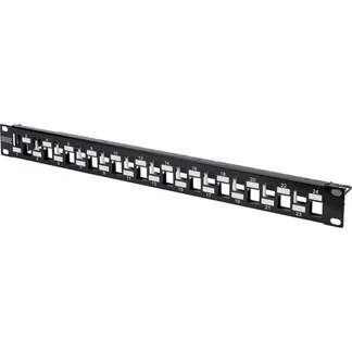 Modulares Patchpanel, 24-Port, unbestückt, abgestuft Modulares Patchpanel, 24-Port, unbestückt, abgestuft