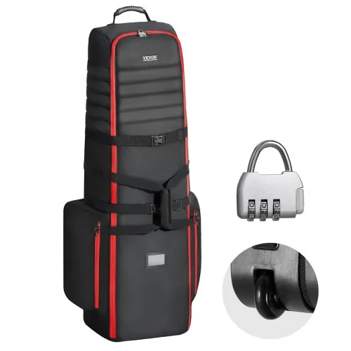 VEVOR Golf Reisetasche Golfgepäck mit Rädern, strapazierfähiges 1800D-Polyester-Oxford, weiche Golfschläger-Aufbewahrungstasche für Flugzeuge, wasserdicht verschleißfest rot + schwarz VEVOR Golf Reisetasche Golfgepäck mit Rädern, strapazierfähiges 1800D-Polyester-Oxford, weiche Golfschläger-Aufbewahrungstasche für Flugzeuge, wasserdicht verschleißfest rot + schwarz