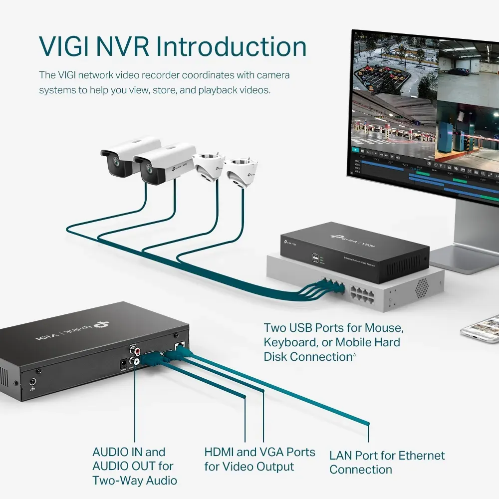 TP-Link - 8 Channel Network Video Recorder - VIGI NVR1008H – Bild 4