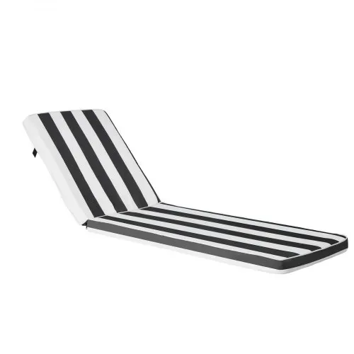 VEVOR Deckchair Auflagen, 1889x561x71mm, Liegenauflagen für Außenbereich, wasserabweisend & farbecht, Sonnenliegen-Kissen, dicke Terrassen-Liegepolster für Pooldeck, schwarz-weiß gestreift – Bild 10