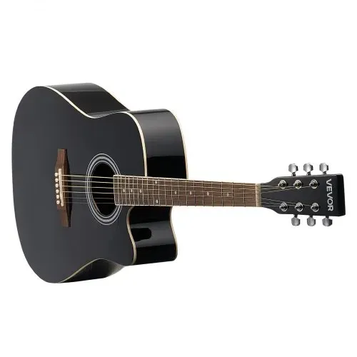 VEVOR Elektro Akustische Gitarre Cutaway Solo Anfängerpaket 1041,4 mm (41 inch) Schwarz – Bild 10
