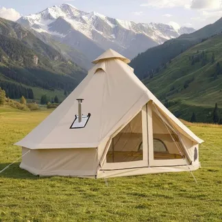 VEVOR Oxford Glockenzelt, 5 m Jurte, 4 Jahreszeiten, mit Ofenrohrdurchführung, bis zu 7 Personen, mit Abnehmbarem Boden (Reißverschluss), Ideal für Familien-Camping & Outdoor-Aktivitäten, Beige VEVOR Oxford Glockenzelt, 5 m Jurte, 4 Jahreszeiten, mit Ofenrohrdurchführung, bis zu 7 Personen, mit Abnehmbarem Boden (Reißverschluss), Ideal für Familien-Camping & Outdoor-Aktivitäten, Beige