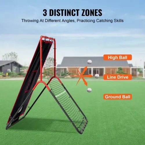 VEVOR Baseball- und Softball-Rebounder-Netz, 3,5 x 4,5 Fuß 2-in-1 Switch Hitter Pitch Trainer, PitchBack Baseball Pitching Return Trainer Nest, Bounce Back Net für Feld-/Wurfübungen – Bild 2