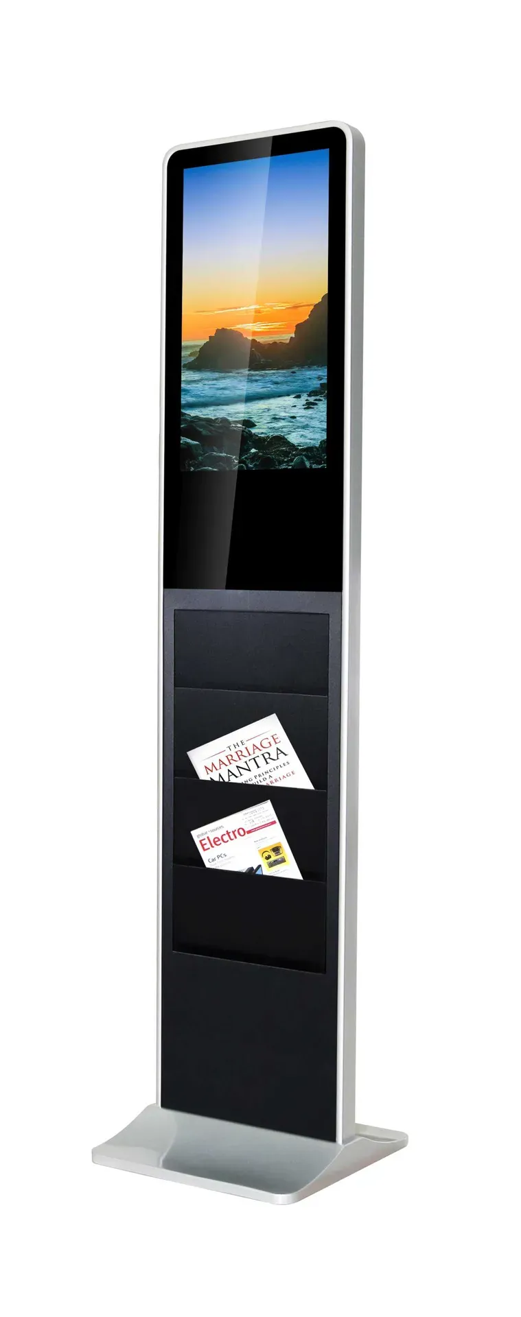 Allnet Standdisplay 21 Zoll 10Point-Touch mit Prospekthalter PoE, Android, Farbe Schwarz – Bild 2
