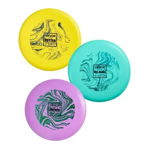 VEVOR Discgolf-Set Starterset (3 Stk.), Frisbeescheiben für Ganzkörper-Krafttraining, mit Putter, Mid-Range, Driver, für Garten Rasen Strand und Park im Freien – Bild 10