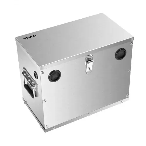 VEVOR Batteriekasten, Gruppe 24/31 Batteriebox, Marinebatteriegehäuse mit Schloss, Griffen & Gummitüllen-Kabellöchern, Edelstahlgehäuse, geeignet für Autos, Boote & Trolling-Motoren – Bild 9