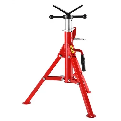 VEVOR Rohrstütze Kohlenstoffstahl Rohrständer V-Kopf Max. Belastbarkeit 1134 kg Rohrbock Höhenverstellbar von 61 bis 107 cm klappbare Beine zum Transport Ideal für Gewindeschneidmaschinen Rollennuten – Bild 8