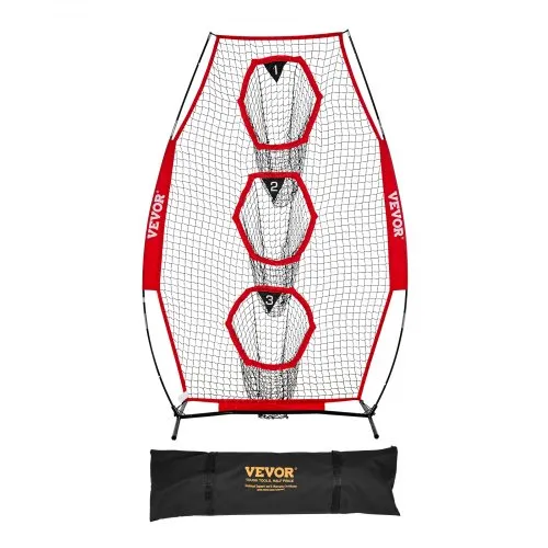 VEVOR Fußballtrainer Wurfnetz Übungsnetz (168 x 77 x 245 cm) mit 3 Zieltaschen & tragbarer Aufbewahrungstasche & Gurten, Wurfziel-Training für die Passgenauigkeit des Quarterbacks, rot VEVOR Fußballtrainer Wurfnetz Übungsnetz (168 x 77 x 245 cm) mit 3 Zieltaschen & tragbarer Aufbewahrungstasche & Gurten, Wurfziel-Training für die Passgenauigkeit des Quarterbacks, rot