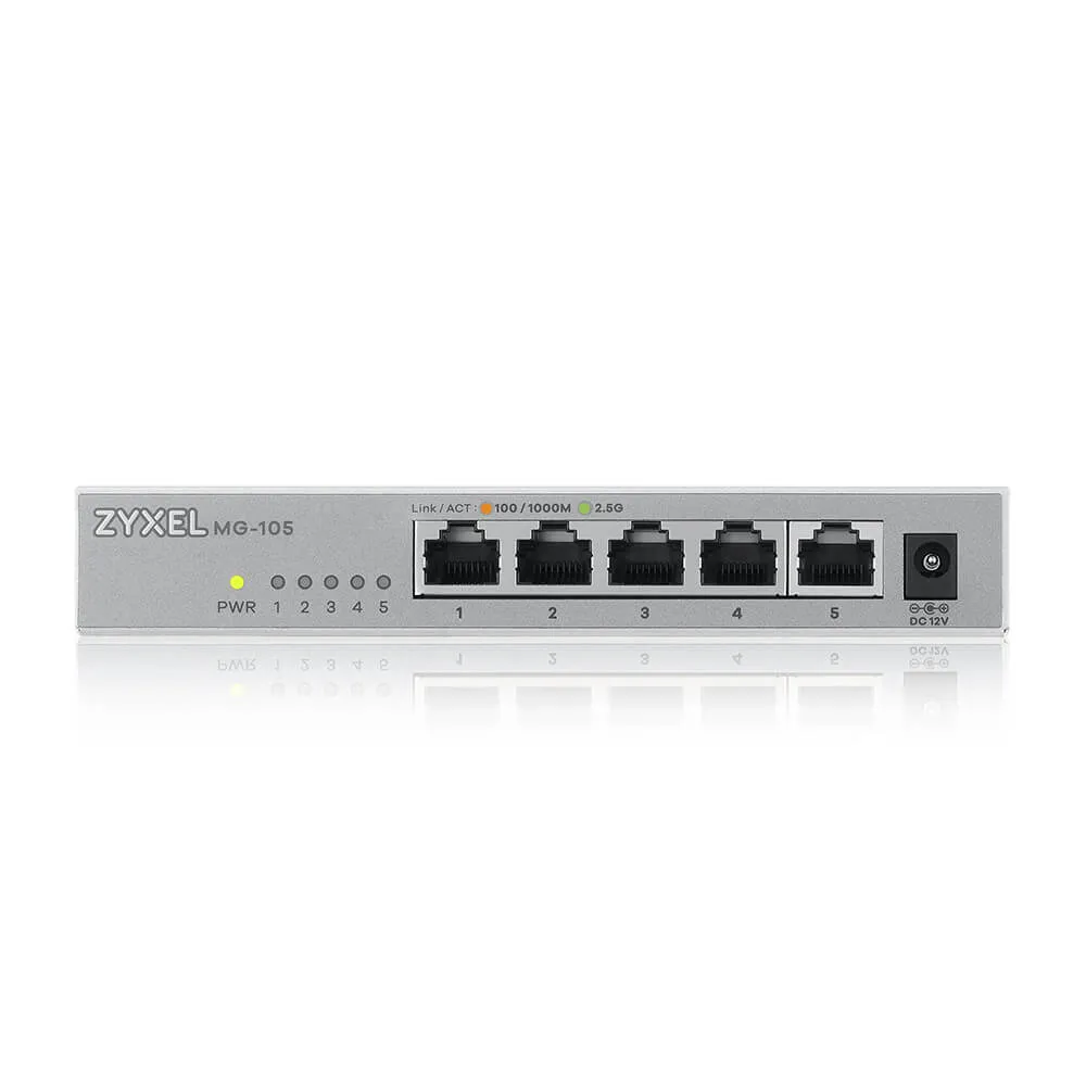 Zyxel XMG-105 Unmanaged 2.5G Ethernet (100/1000/2500) Grau Zyxel XMG-105 Unmanaged 2.5G Ethernet (100/1000/2500) Grau