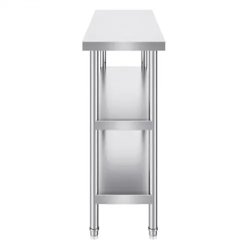 VEVOR Lebensmittel-Zubereitungstisch aus Edelstahl, 356 x 1219 x 864 mm gewerblicher Küchenarbeitstisch, mit 2 verstellbaren Unterregalen, Zubereitungstisch für Grill, Küche, Zuhause und Garage – Bild 8