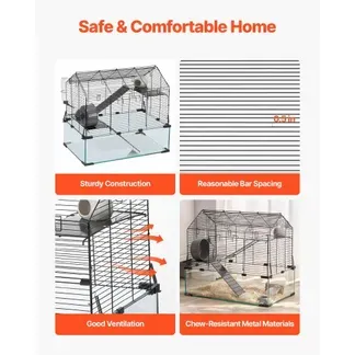 VEVOR Hamsterkäfig, 360°-Sicht, transparenter Hamsterlebensraum, Kleintierkäfig, 58x38x54 cm, belüfteter Mäusekäfig mit Wasserflasche, tragbares Hamsterhaus für Ratten, Meerschweinchen VEVOR Hamsterkäfig, 360°-Sicht, transparenter Hamsterlebensraum, Kleintierkäfig, 58x38x54 cm, belüfteter Mäusekäfig mit Wasserflasche, tragbares Hamsterhaus für Ratten, Meerschweinchen