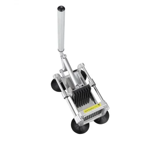 VEVOR Pommes-Frites-Schneider, Kartoffelschneider mit 1/2 & 3/8 & 1/4 Zoll Edelstahlklingen, Kartoffelzerkleinerer mit Saugnäpfen & silberfarbenem Griff, ideal für Kartoffeln Gemüse Gurken Karotten – Bild 8