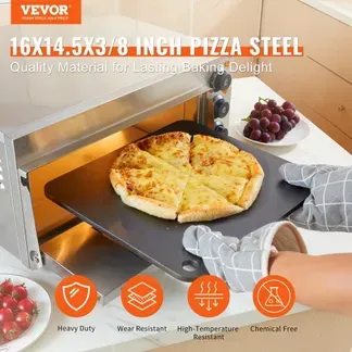 VEVOR Pizzastein Pizzastahl 406 x 368 x 10 mm, Pizzastahlplatte für den Ofen, Vorgewürzter Pizza-Backstein aus Q235-Kohlenstoffstahl mit Höherer Leitfähigkeit für Restaurants, Cafés, Straßenläden VEVOR Pizzastein Pizzastahl 406 x 368 x 10 mm, Pizzastahlplatte für den Ofen, Vorgewürzter Pizza-Backstein aus Q235-Kohlenstoffstahl mit Höherer Leitfähigkeit für Restaurants, Cafés, Straßenläden