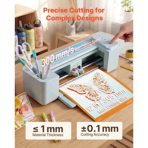 VEVOR Vinylschneidemaschine 30 cm, Schneideplotter/Plottermaschine mit Tastensteuerung & Material- und Werkzeugset, Kompatibel mit Mac/Windows/Android/iOS, für Bastelarbeiten Karten Wohnaccessoires – Bild 4